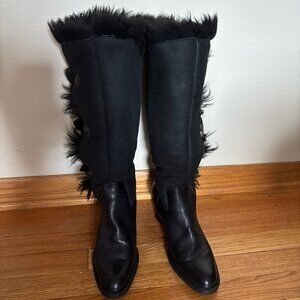 Born Hand Crafted Black Suede Tall Boots Size 9/40.5